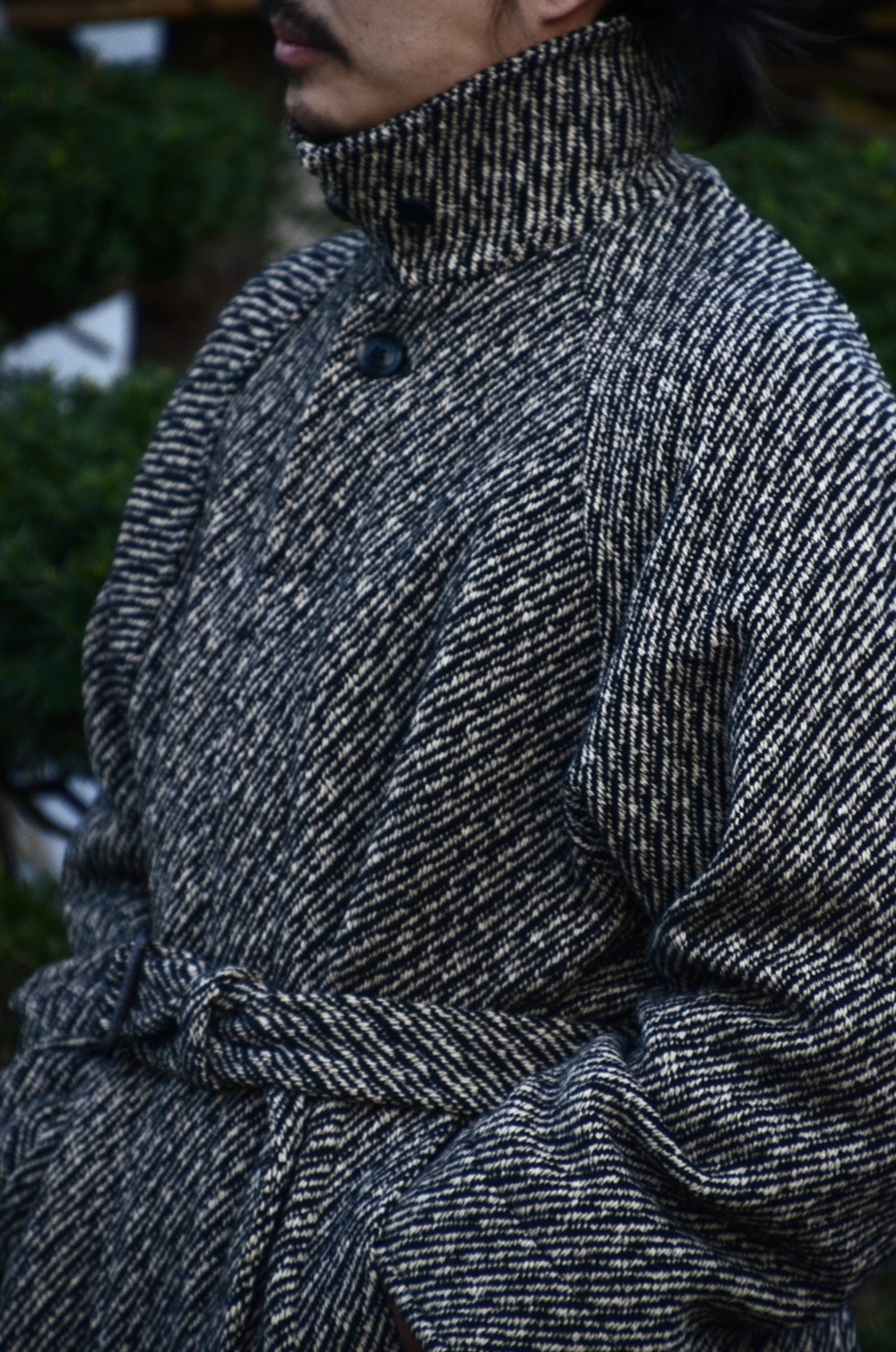 YOKE ヨーク WOOL NEP TWEED BALMACAAN COAT