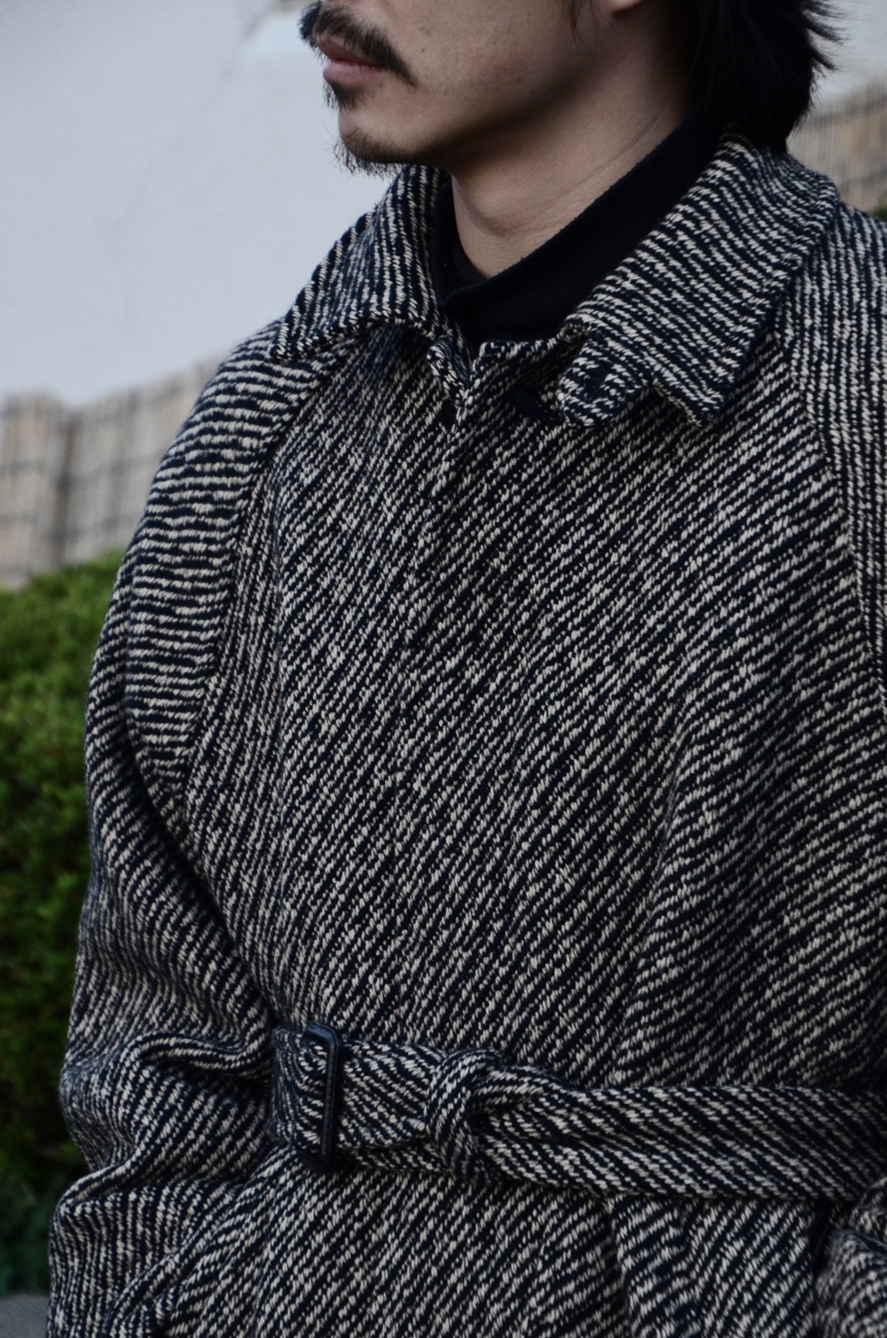 YOKE ヨーク WOOL NEP TWEED BALMACAAN COAT