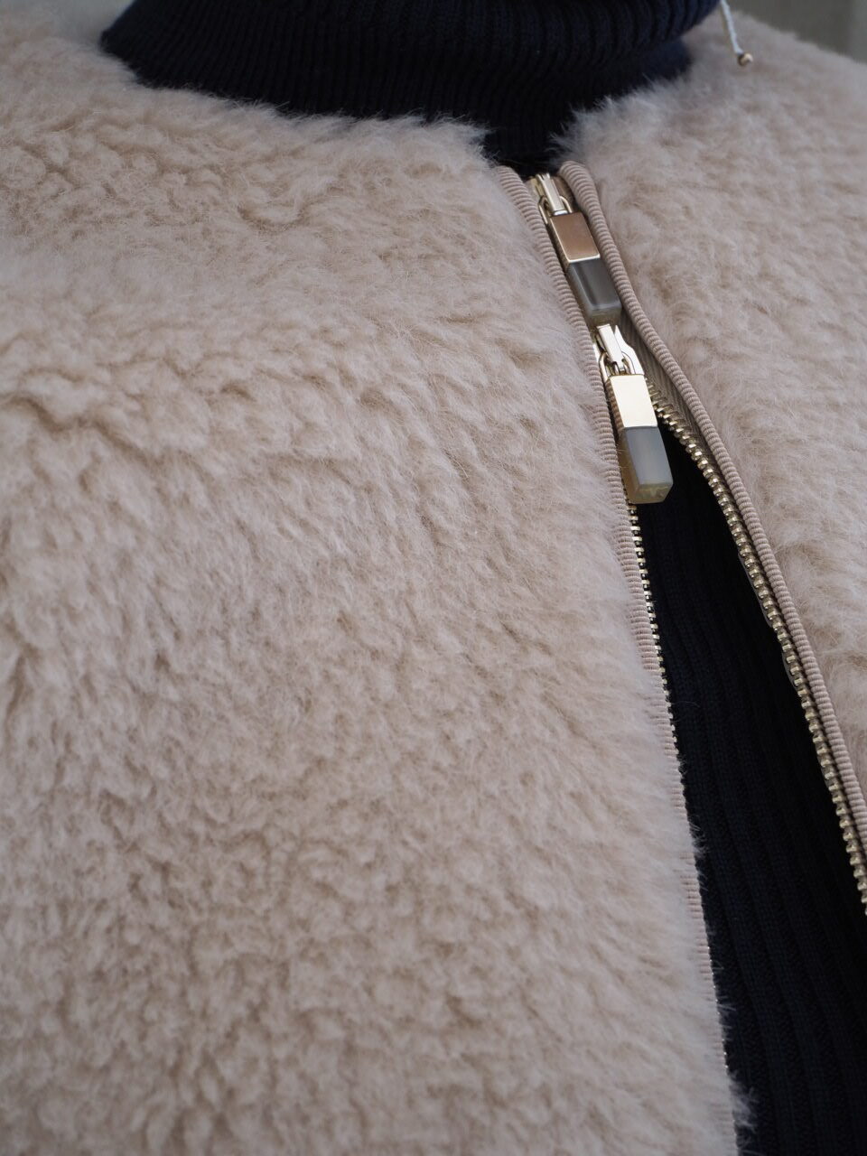 ★関税込★MAX MARA テディベア クルーネック ジャケット MAX MARA】PANNO テディベア クルーネック ジャケット (Max Mara