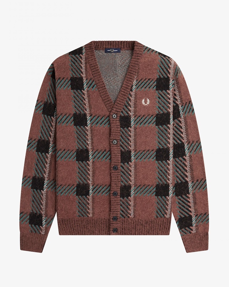 【美品】FRED PERRY フレッドペリー タータン ジャガード カーディガン FRED PERRY フレッドペリー タータンジャガードカーディガン