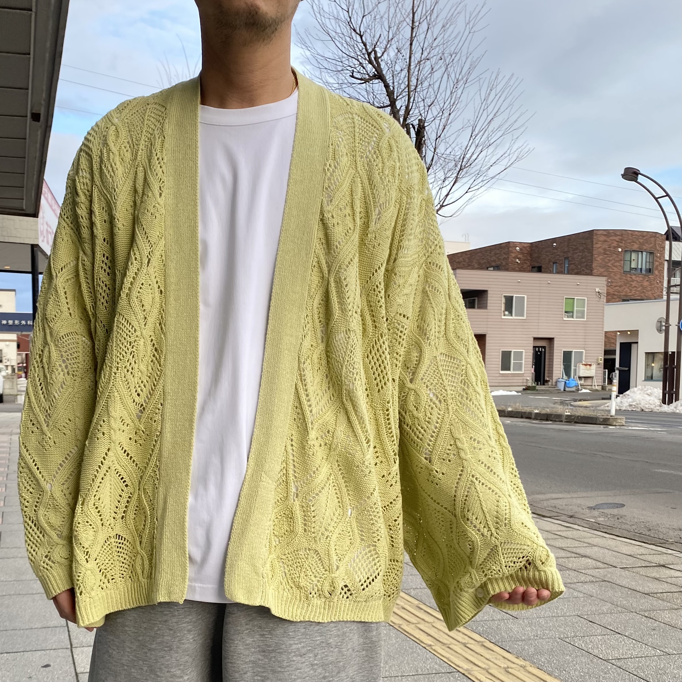 ANEI HAORI CARDIGAN RENEE LACE アーネイ レース カーディガン YELLOW b