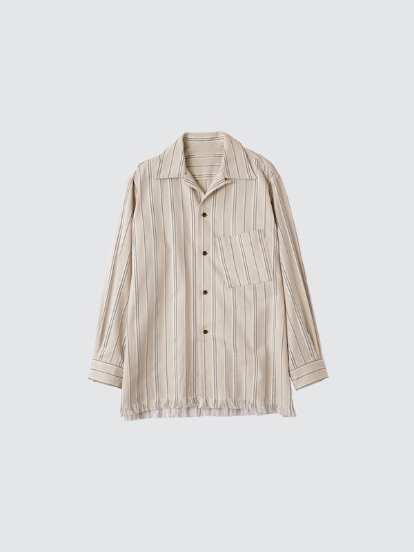 YOKE】“STRIPE OPEN COLLAR FRINGE SHIRT” | CIENTO BLOG