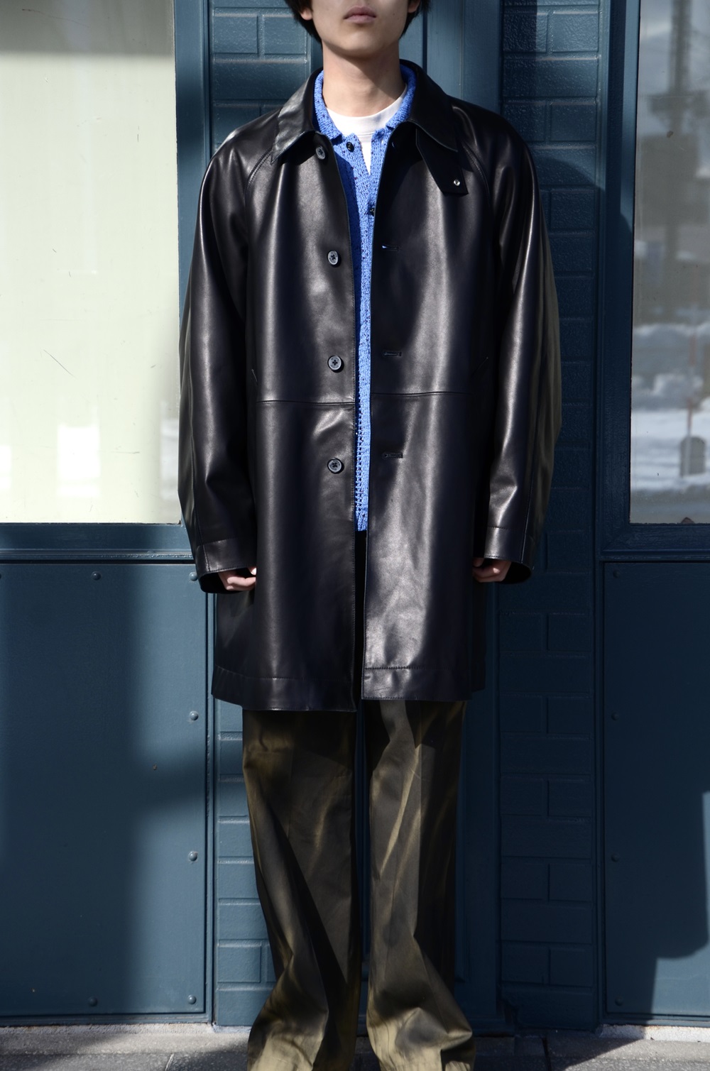 YOKE ヨーク LEATHER CUT-OFF HALF COAT