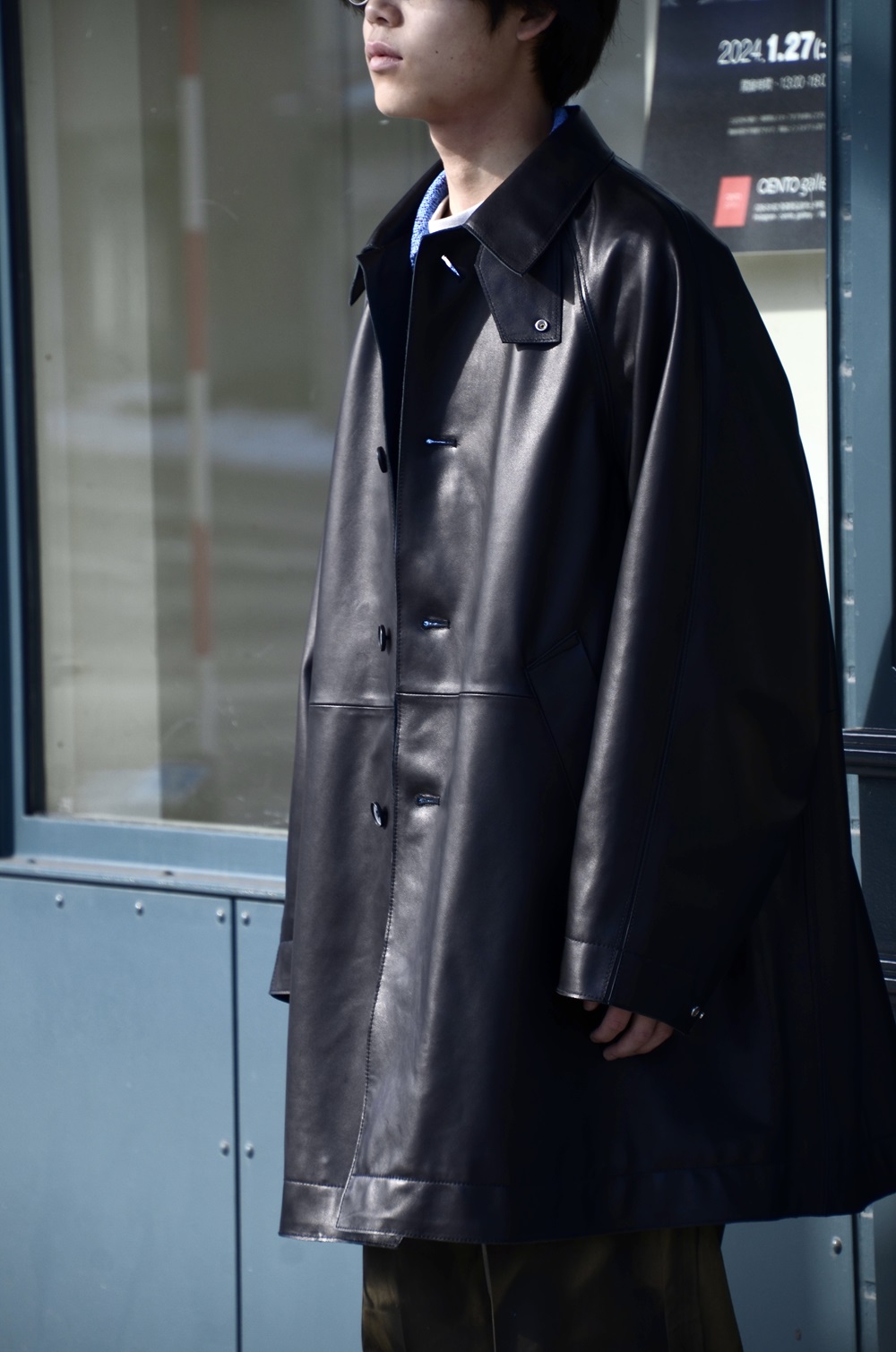 希少　新品25SS YOKE LEATHER CUT-OFF HALF COAT YOKE | LEATHER CUT-OFF HALF COAT(BLACK) | レザーカットオフ