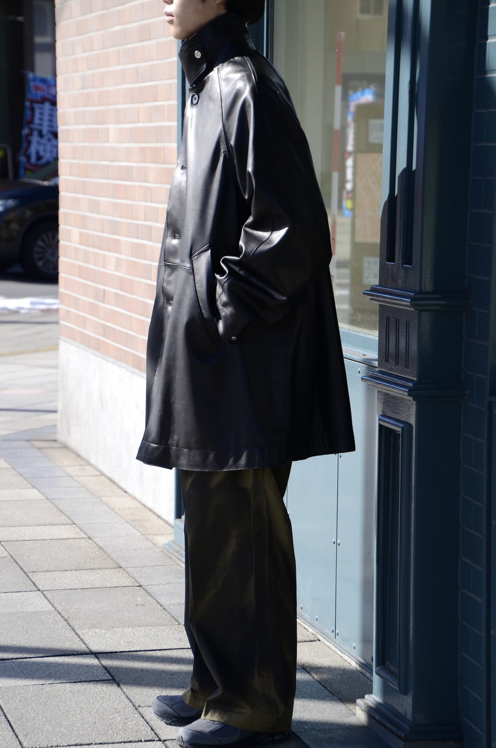 希少　新品25SS YOKE LEATHER CUT-OFF HALF COAT YOKE | LEATHER CUT-OFF HALF COAT(BLACK) | レザーカットオフ