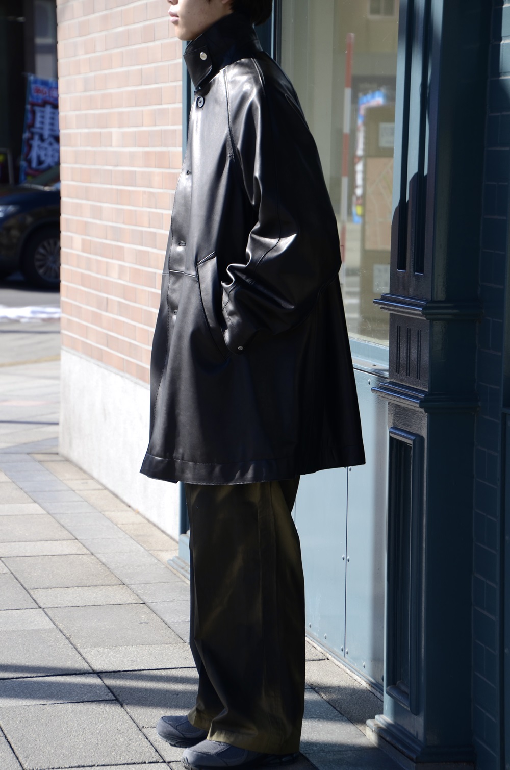 YOKE ヨーク LEATHER CUT-OFF HALF COAT