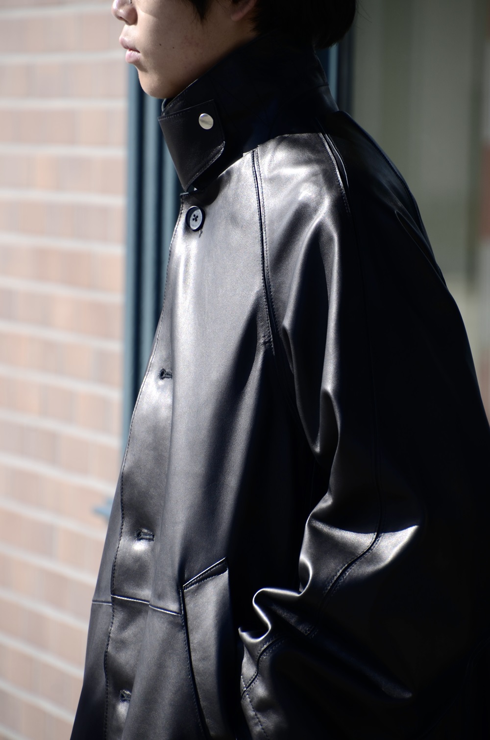 YOKE ヨーク LEATHER CUT-OFF HALF COAT