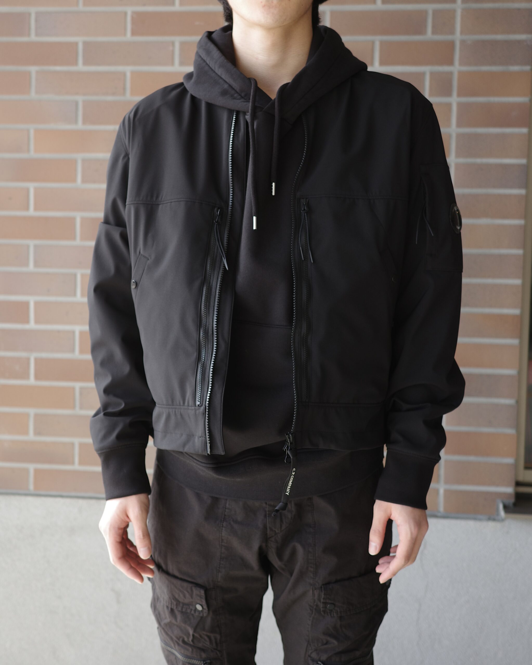 K☆C.P カンパニー黒 ミリタリー☆シャツジャケット cp company