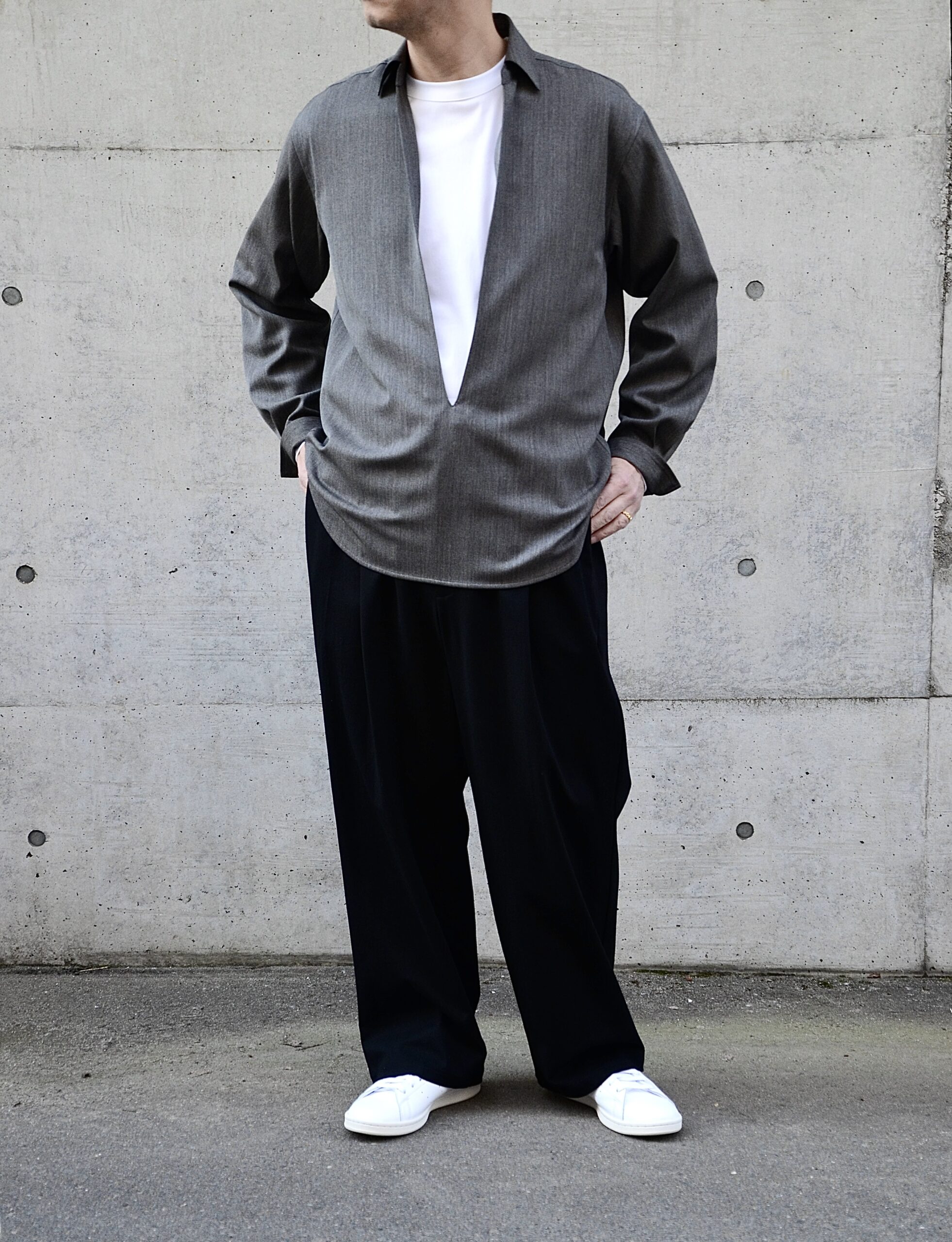 CINOH チノ】 CIENTO EXCLUSIVE ITEM !! ＜SUMMER WOOL PULLOVER SHIRT 