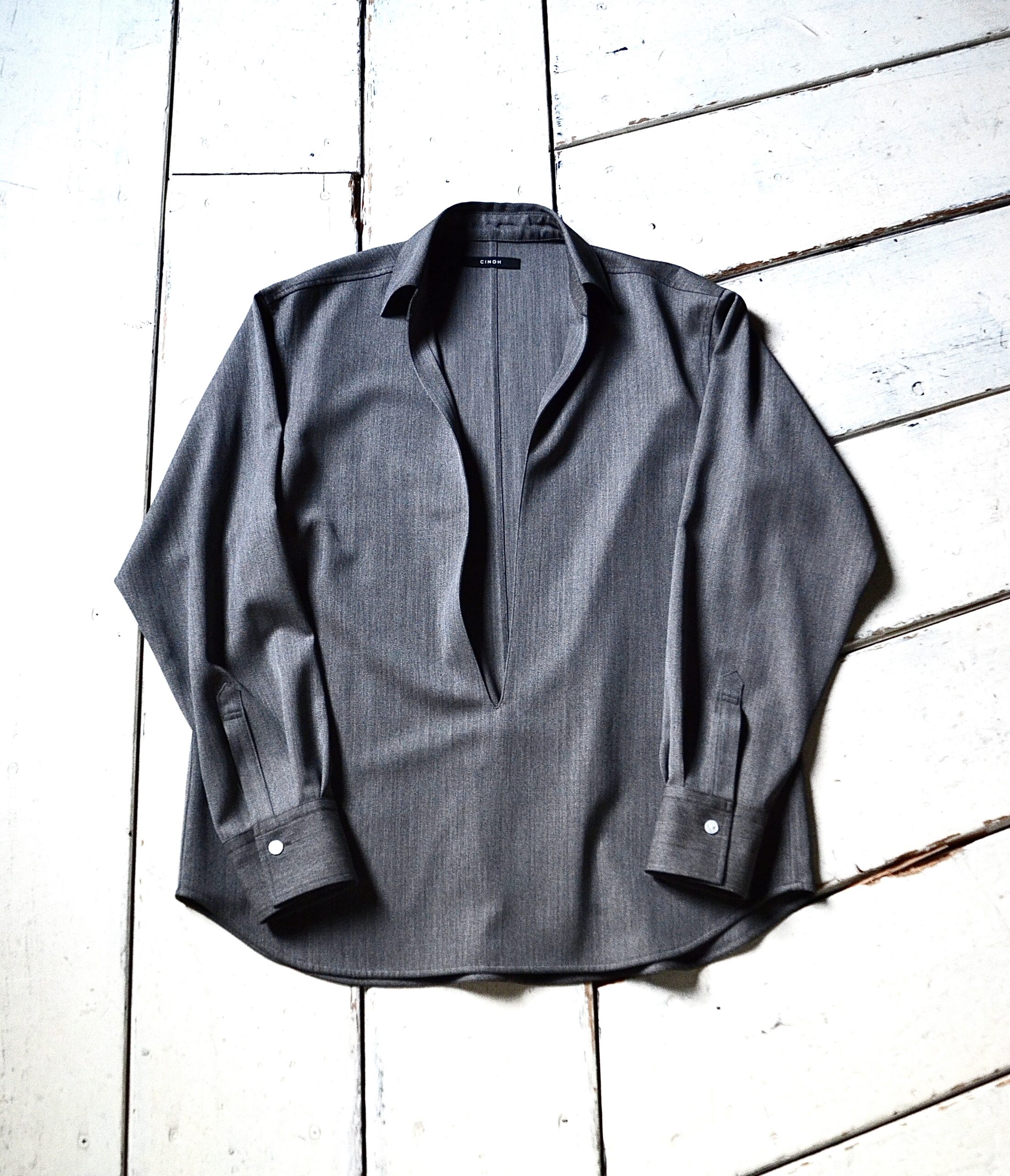 CINOH チノ CIENTO EXCLUSIVE ITEM SUMMER WOOL PULLOVER SHIRT シャツ シエント別注 t