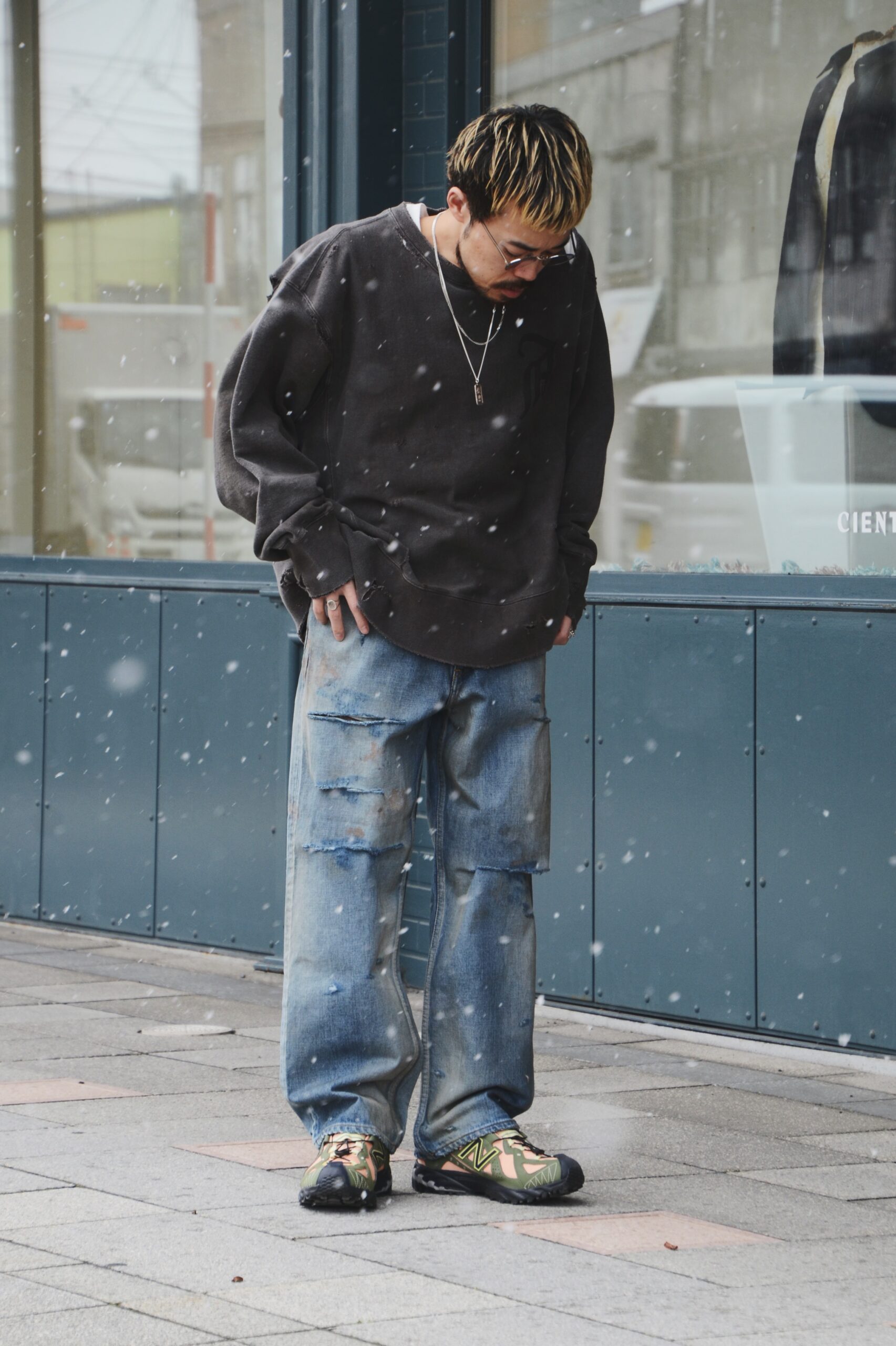 ANCELLM】CRASH SELVEDGE DENIM STRAIGHT 5P PANTS | CIENTO BLOG