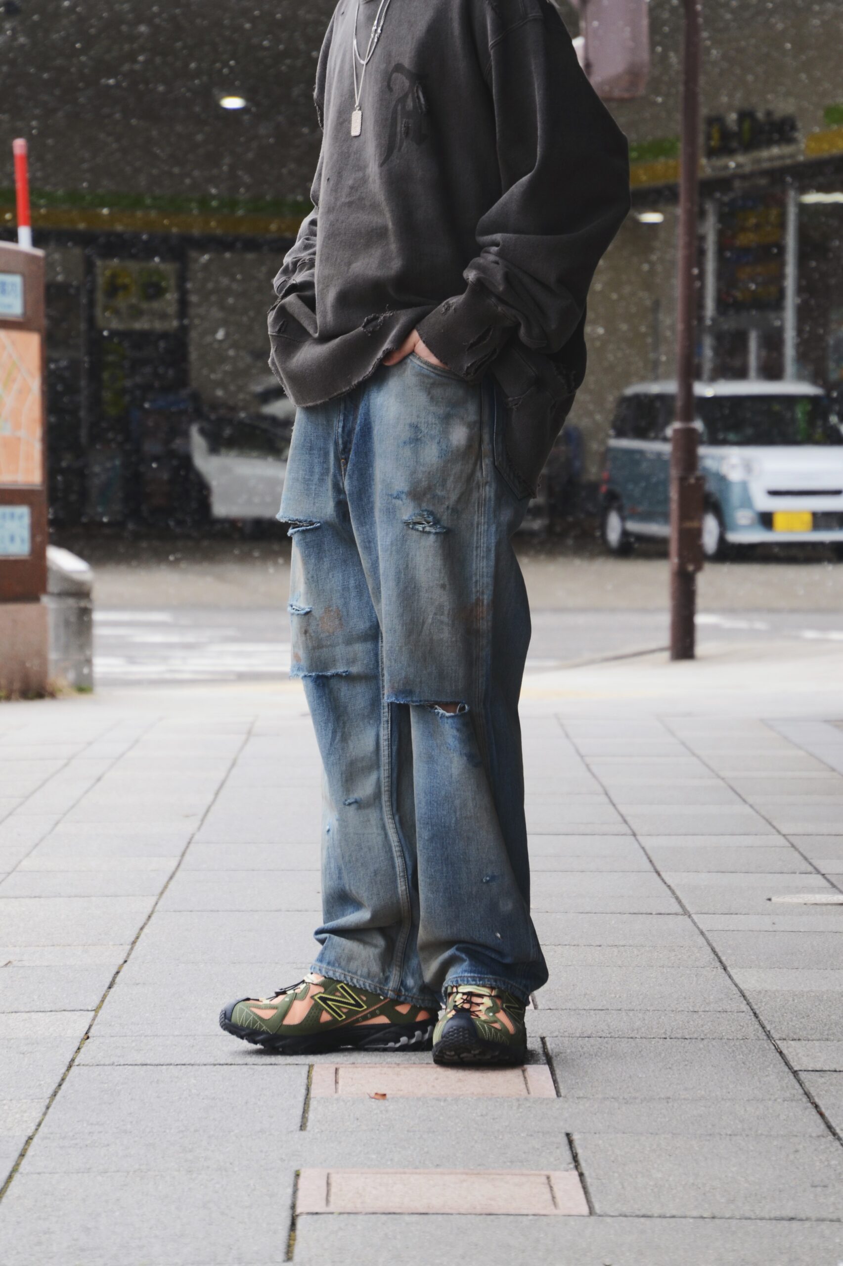 ANCELLM】CRASH SELVEDGE DENIM STRAIGHT 5P PANTS | CIENTO BLOG