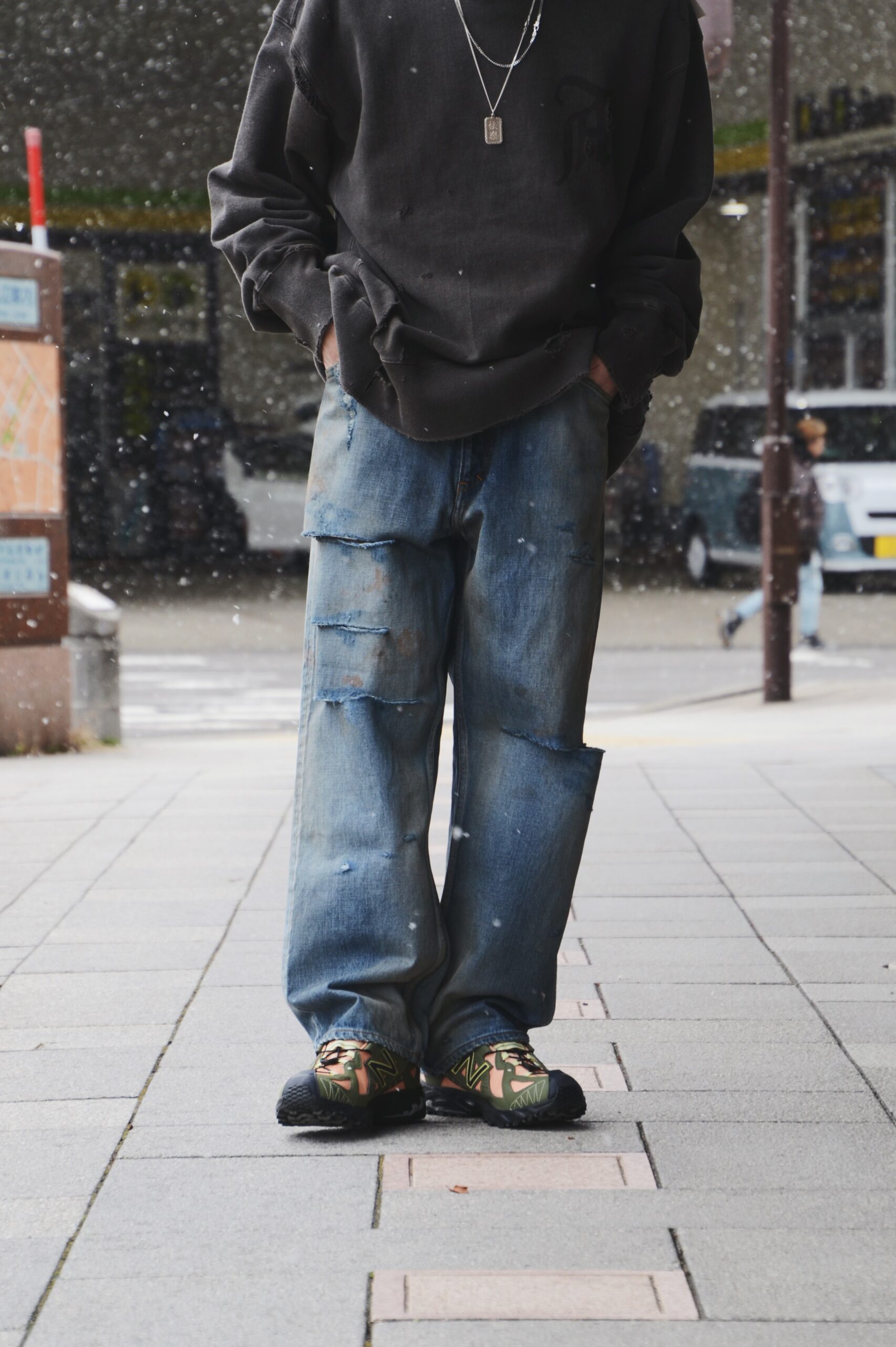 ANCELLM】CRASH SELVEDGE DENIM STRAIGHT 5P PANTS | CIENTO BLOG