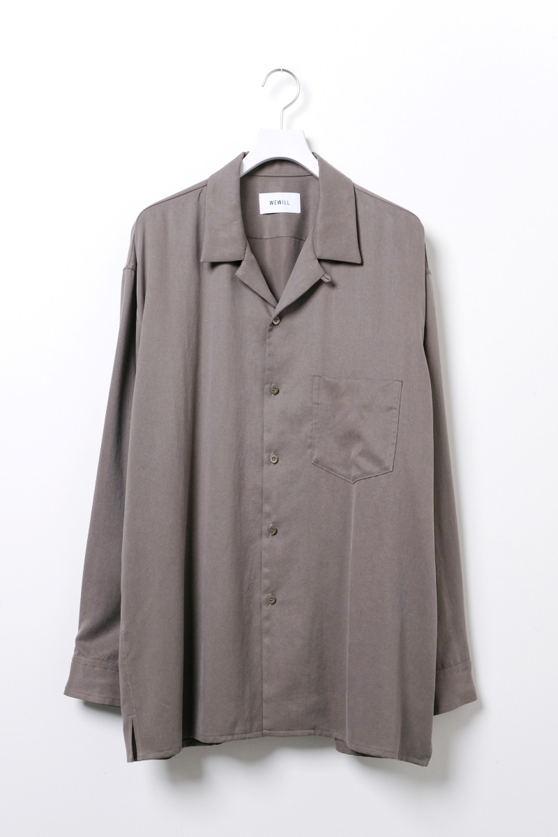 WEWELL LS OPEN COLLAR DT SHIRT ウィーウィル オープンカラーシャツ b