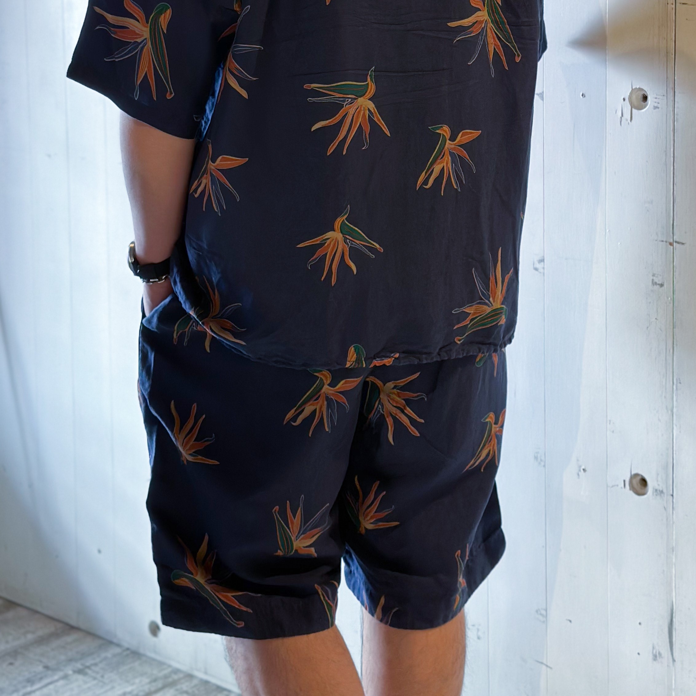 トップス nanamica Cupra Hemp Aloha Shirt L NAVY Cupra Hemp Aloha Shirt Navy – BLAW