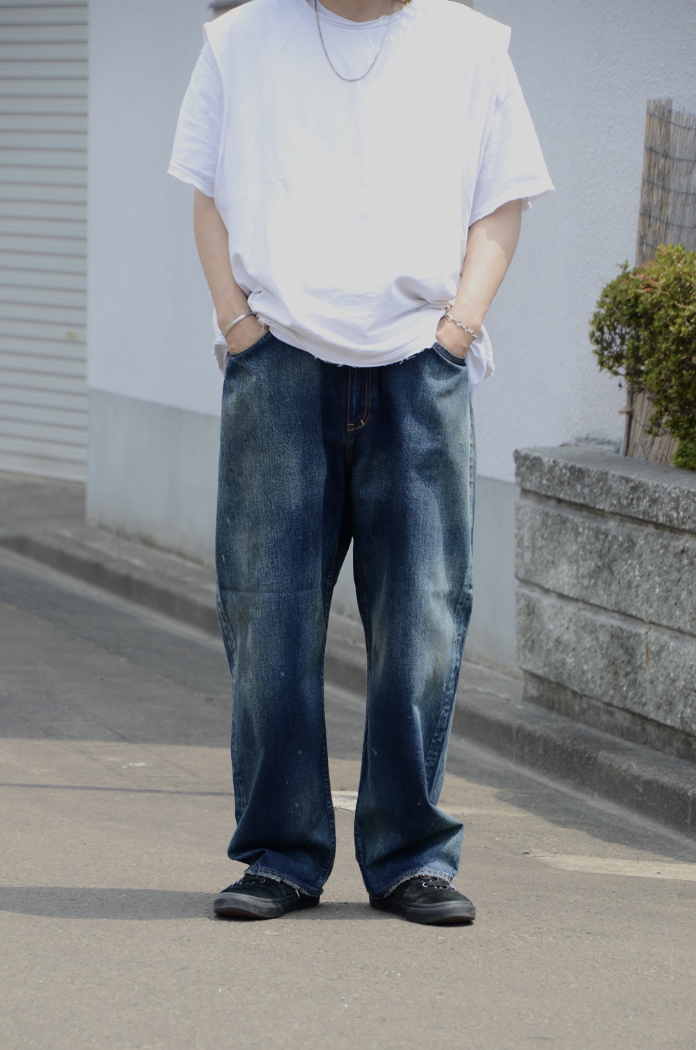 極美品 ancellm AGING TAPERED 5P DENIM PANTS ANCELLM - AGING 