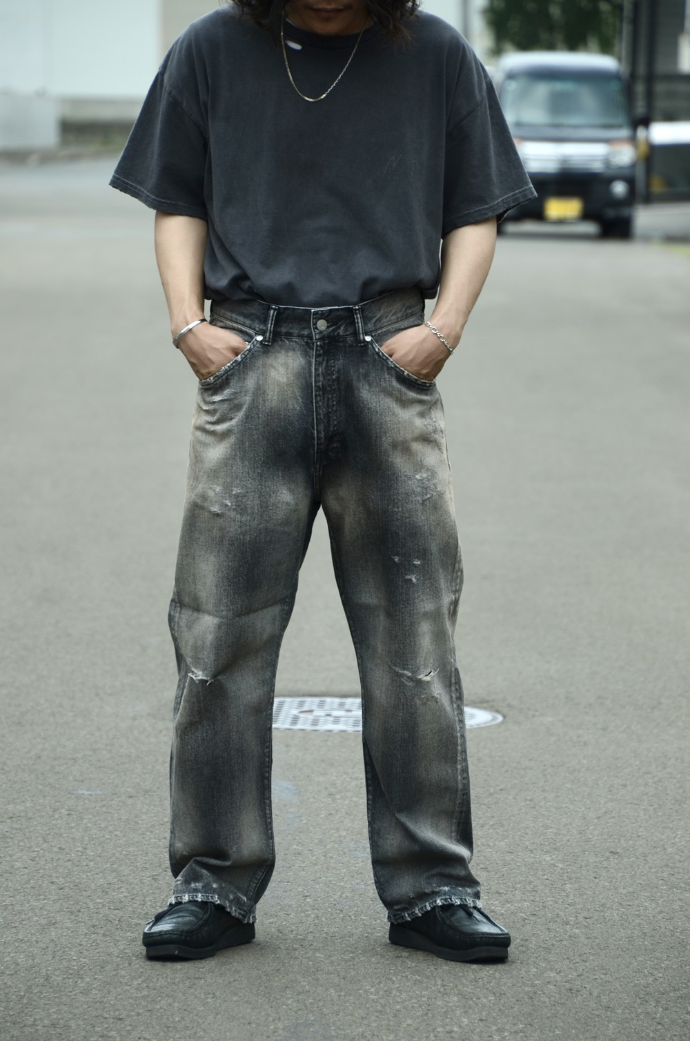 ANCELLM】“P/DAMAGE DENIM STRAIGHT 5P PANTS” ストレートデニムが今の 