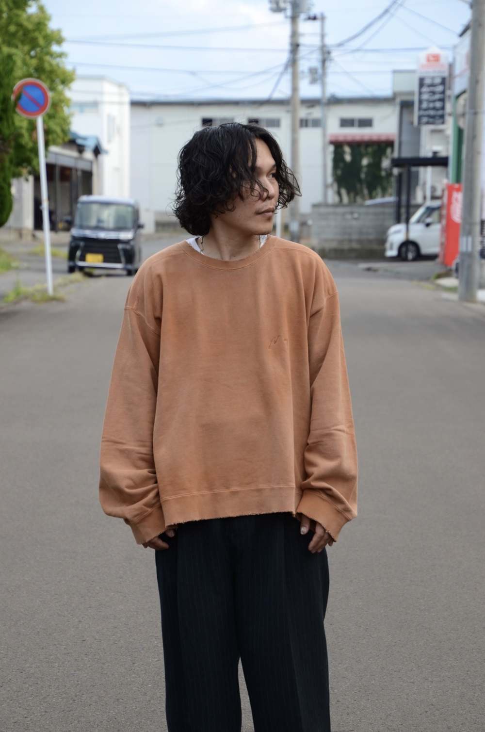 ancellm DYED SWEAT PANTS(BLACK) size1