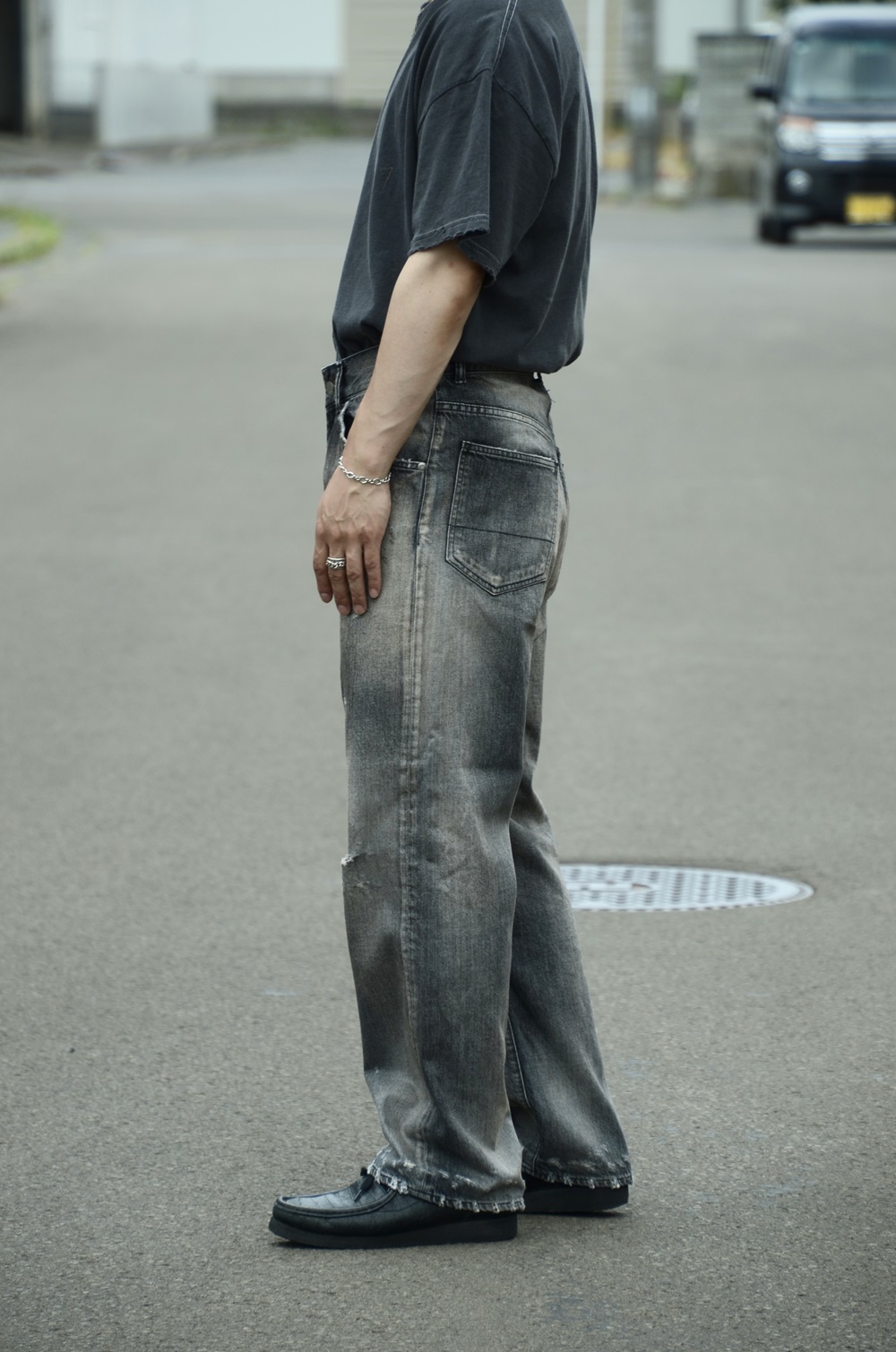 ancellm アンセルム ダメージ加工 デニム サイズ2 ANCELLM（アンセルム） 24AW P/DAMAGE DENIM STRAIGHT 5P PANTS