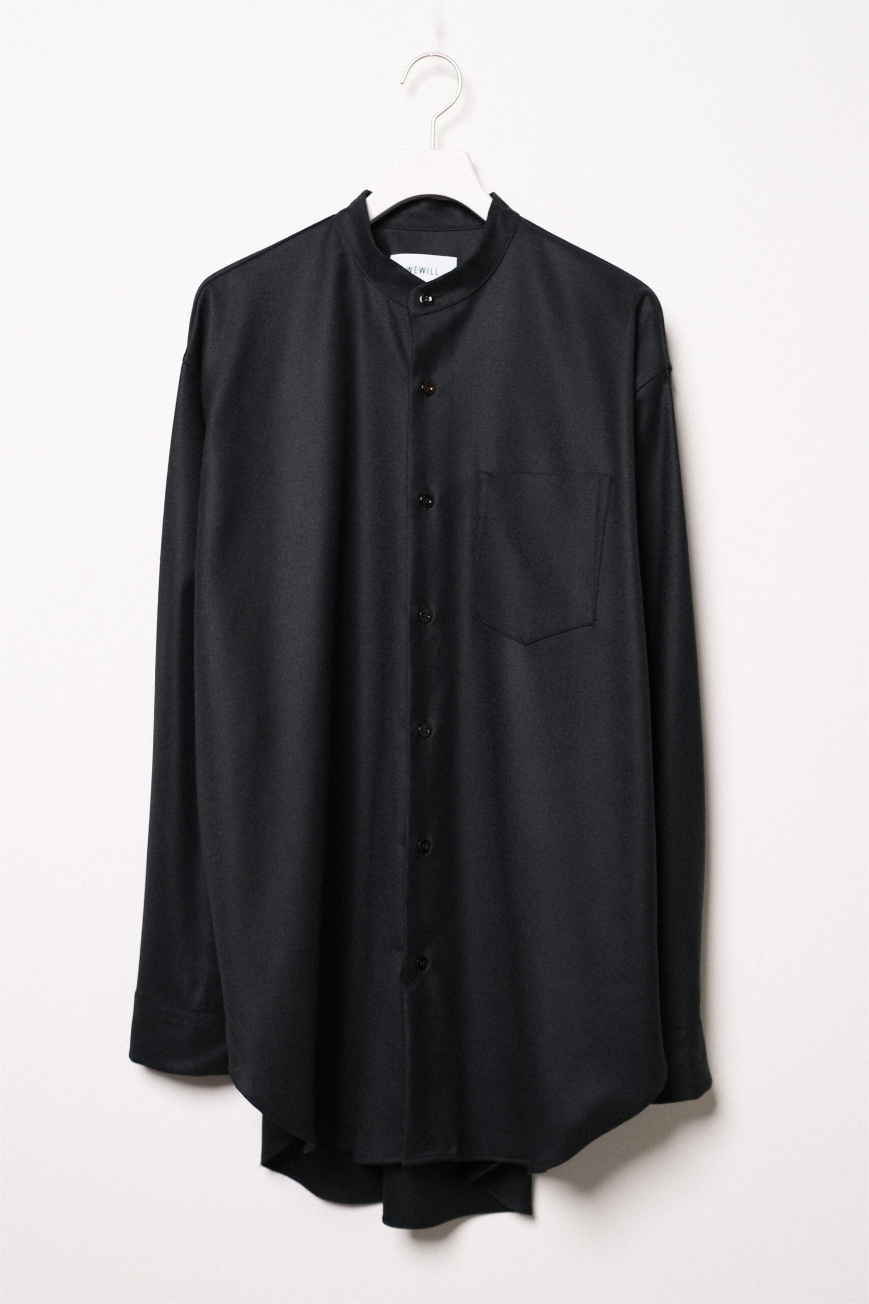 春夏】美品 WEWILL ウィーウィル リネン バンドカラーシャツ