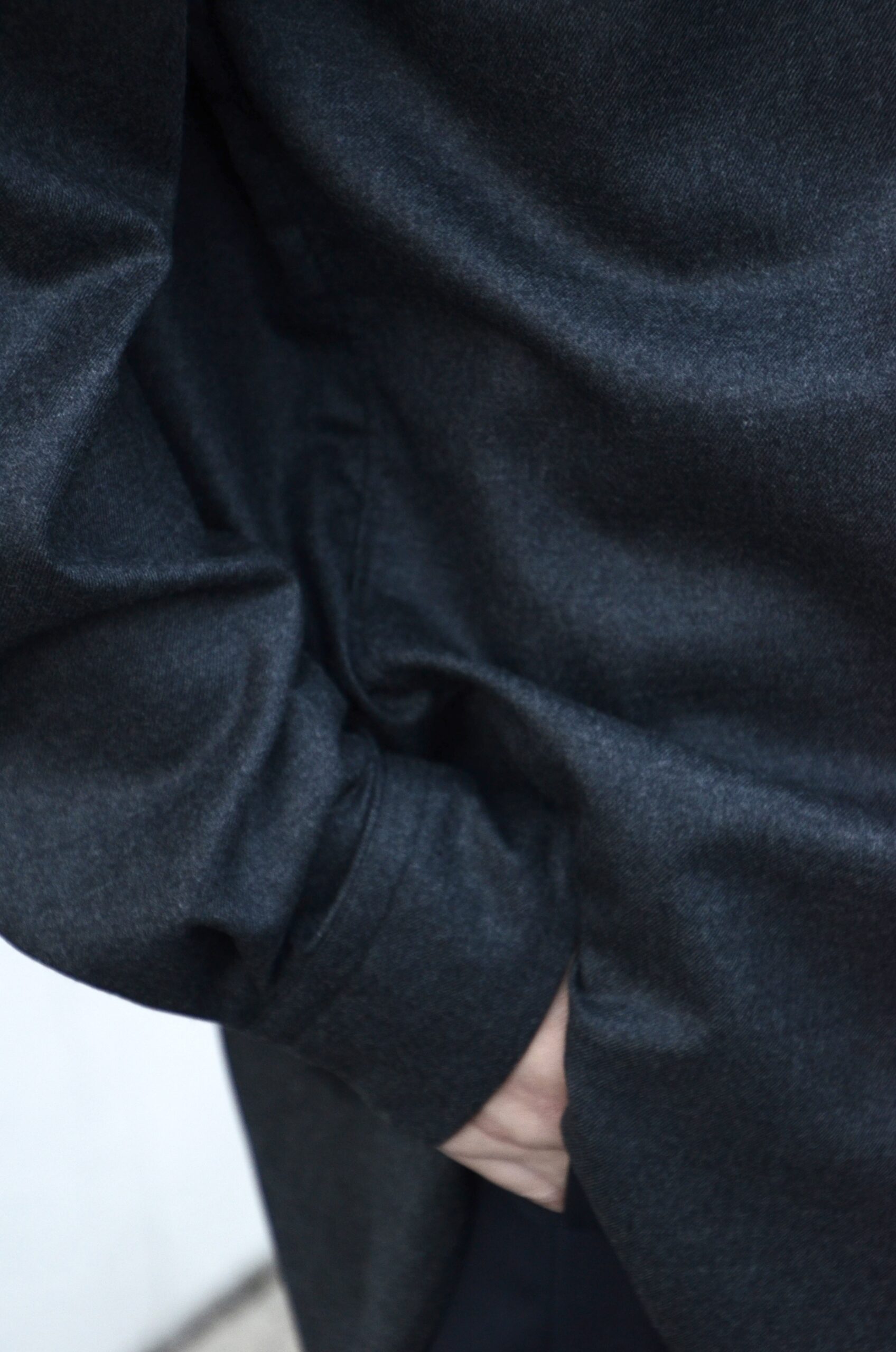 ウィーウィル ウールバンドカラーシャツ ブラック 3 美品 日本製 ウィーウィル ウールバンドカラーシャツ ブラック 3 美品 日本製