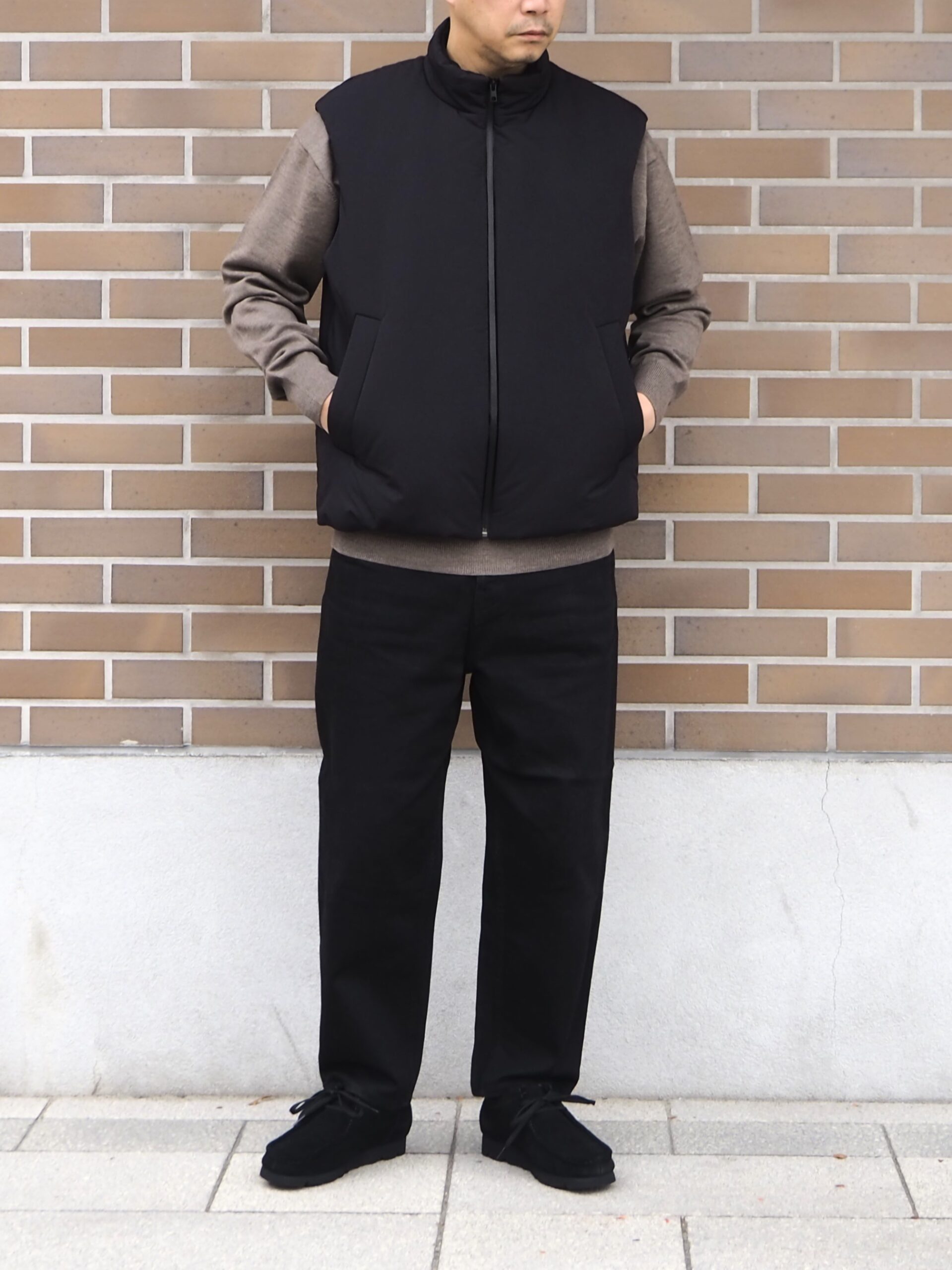 WEWILL SOLID PUFFER VEST ウィーウィル ベスト black