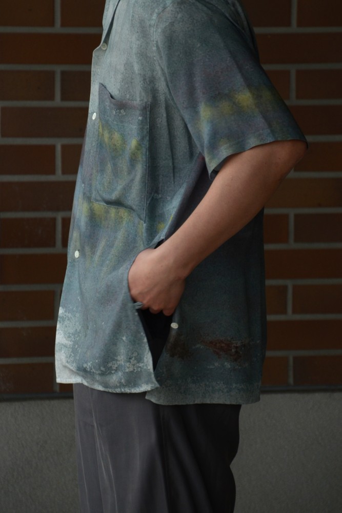 ヨーク オープンカラーシャツ ブルー 2025年