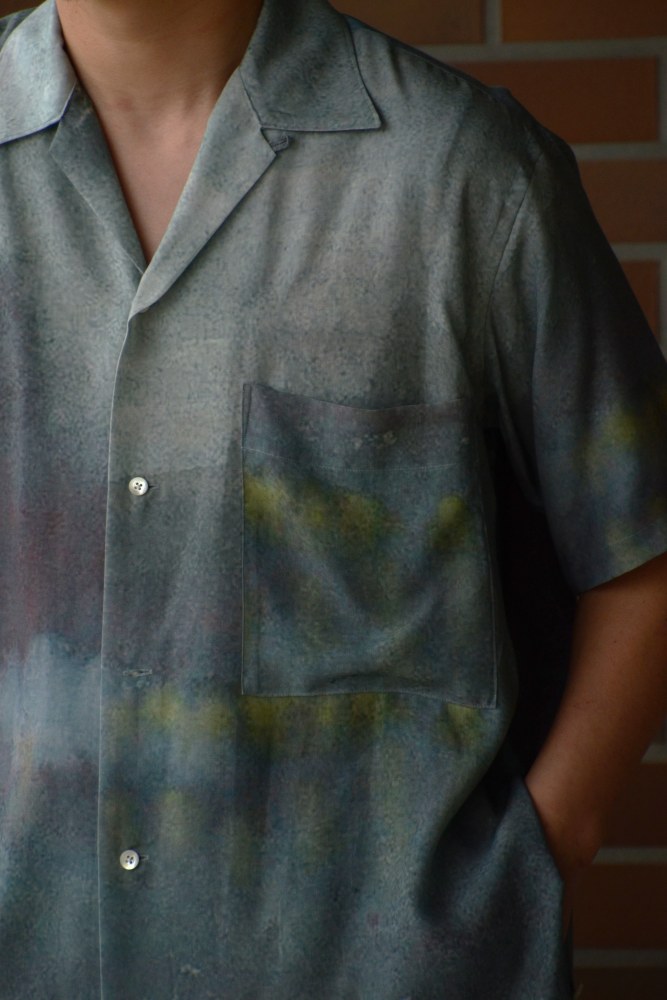 ヨーク オープンカラーシャツ ブルー 2025年