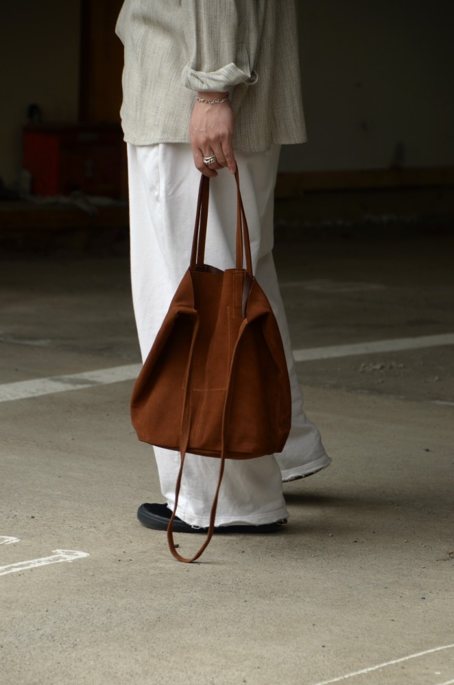 morphee 3way medium tote long oil suede brown