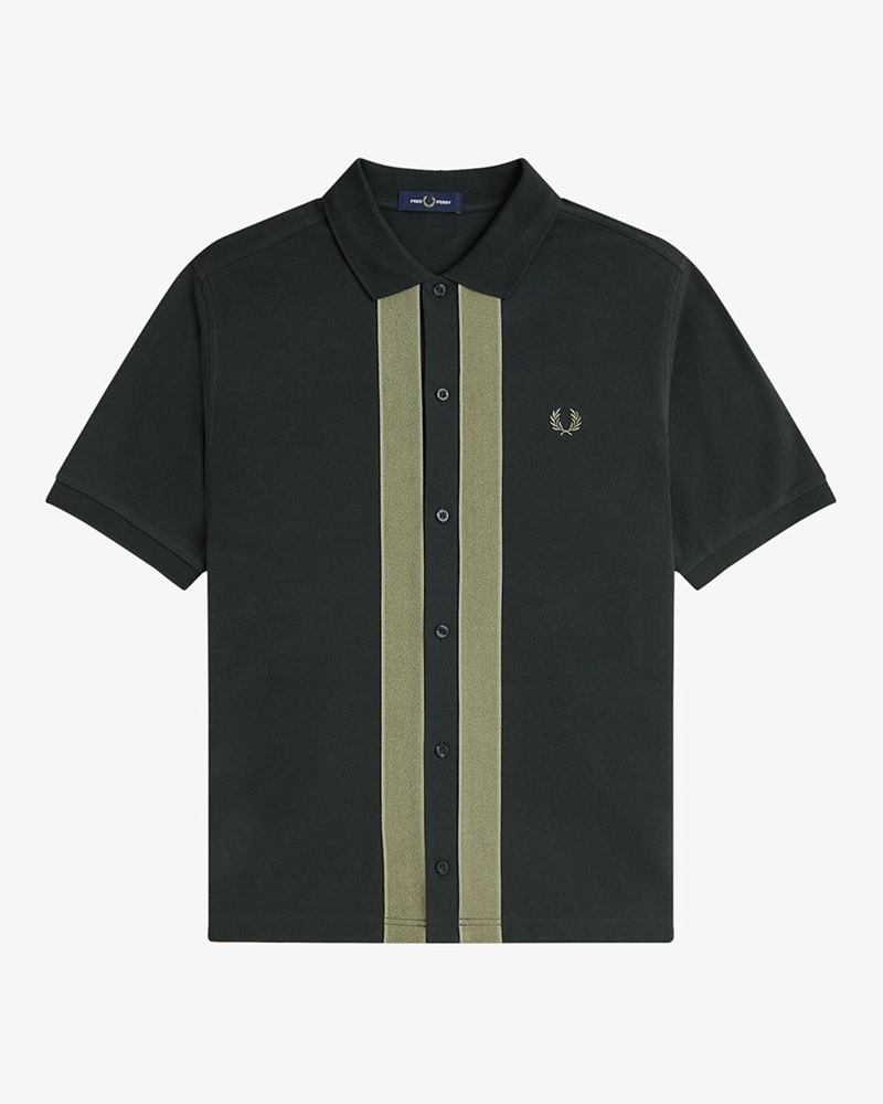 FRED PERRY】”Chenille Tape Button Through Polo Shirt” M9907