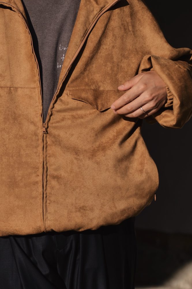 ジャケット・アウター ANCELLM VEGAN SUEDE KIMONO BLOUSON VEGAN SUEDE KIMONO BLOUSON(BROWN) – ANCELLM