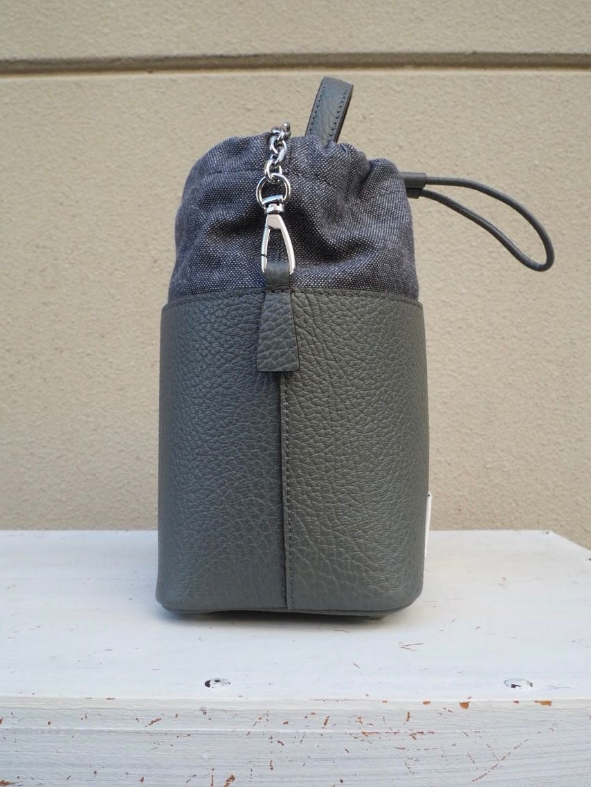 Maison Margiela 5ACバケットバッグ　グレー メゾンマルジェラ 5AC バケットバッグ ショルダーバッグ レザー