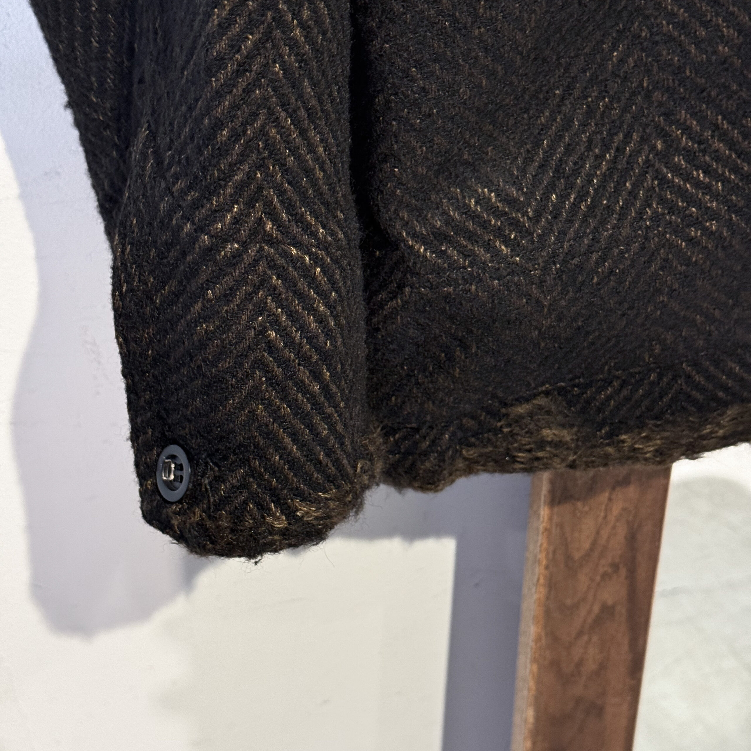 ANCELLM】DAMAGE WOOL HERRINGBONE COVER ALL ＆ ＃01 ONE WASH DENIM