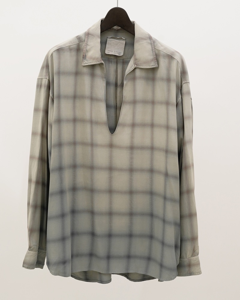 concause グレー デニム スキッパー 長袖シャツ 【公式通販】