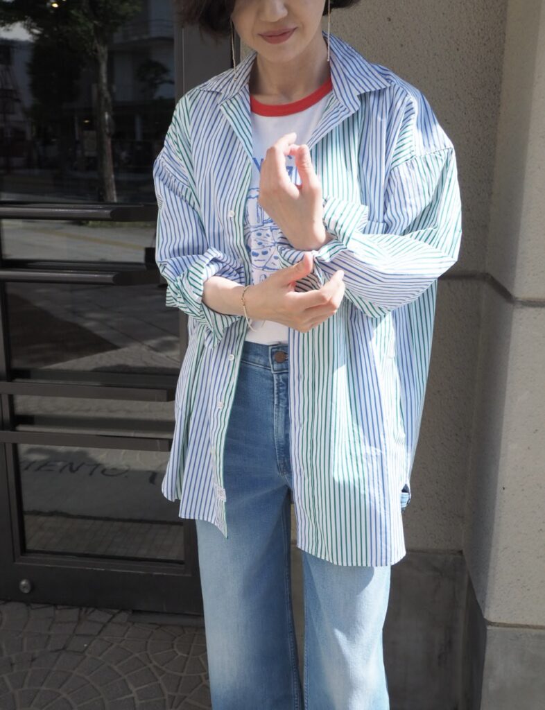 Styling！【Frank&Eileen】ストライプシャツ “SHIRLEY” ×【MOTHER
